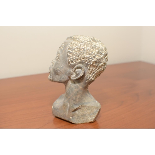 21 - An African Stone Bust Male 16cm