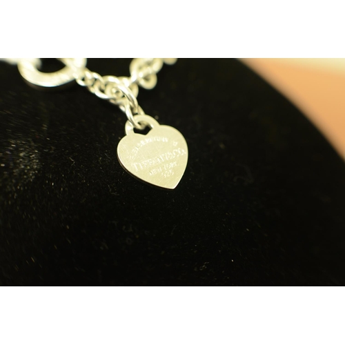 33 - A Heart Tag Toggle Bracelet on 7 inch Chain marked 925 - Does Have Marking, Tiffany and Co (1023)