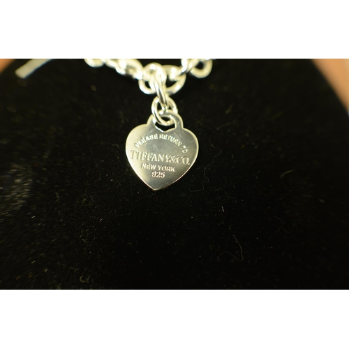 34 - A Heart Tag Bracelet on 7 inch chain marked 925 - Does Have Marking, Tiffany and Co (1024)