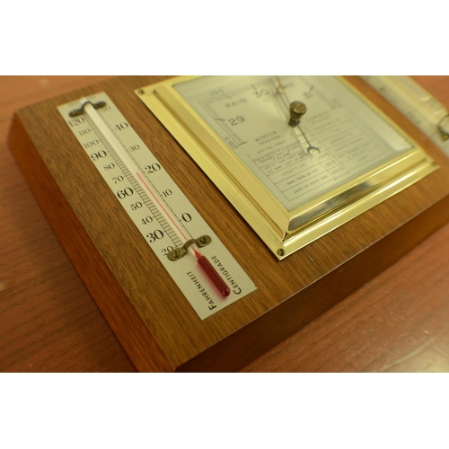 44 - Vintage Barometer, Thermostat and Storm Glass