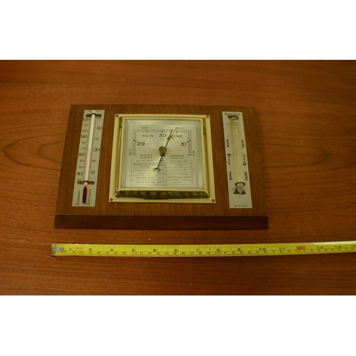 44 - Vintage Barometer, Thermostat and Storm Glass