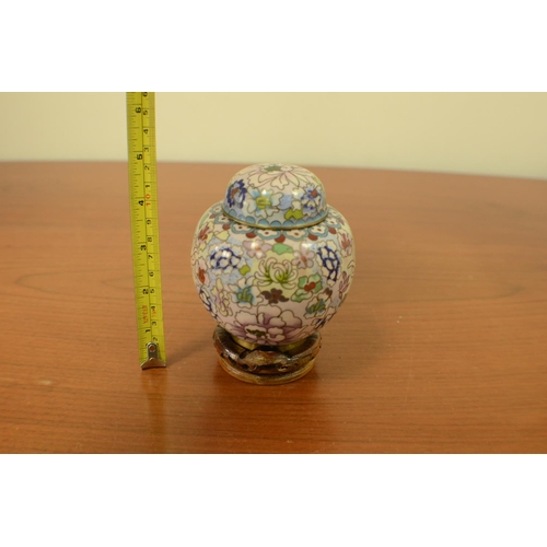 45 - Cloisonné Ginger Jar on Stand