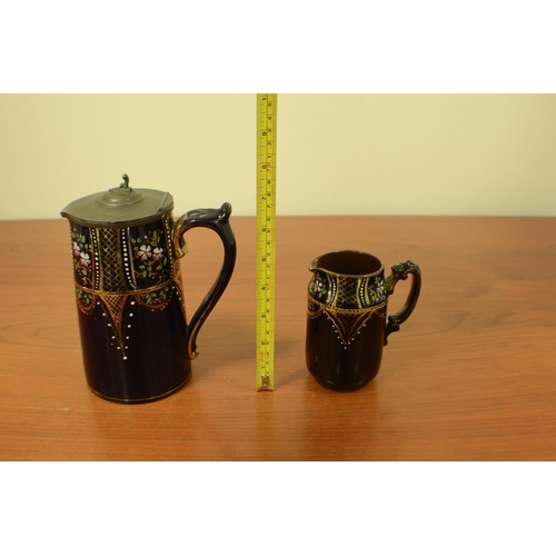 47 - Staffordshire Pearlware Pitcher and Cream Jug