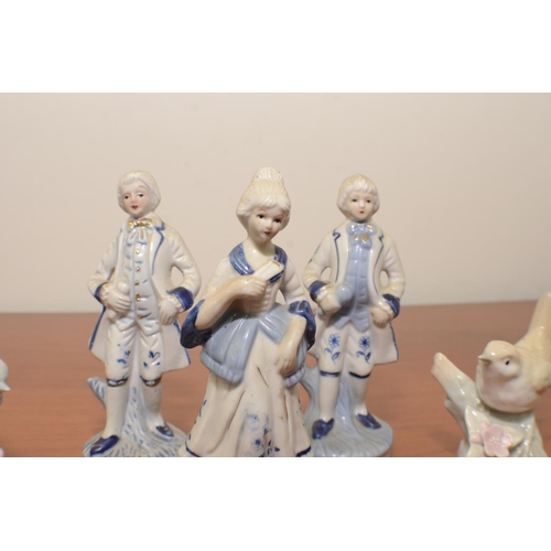 292 - A Selection of Ceramic Figures Plus birds