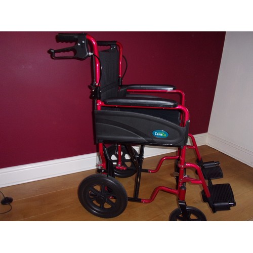 28 - Like new Carco Fusion Folding Wheelchair with cushion,  Double brakes, seat belt plus more features,... 