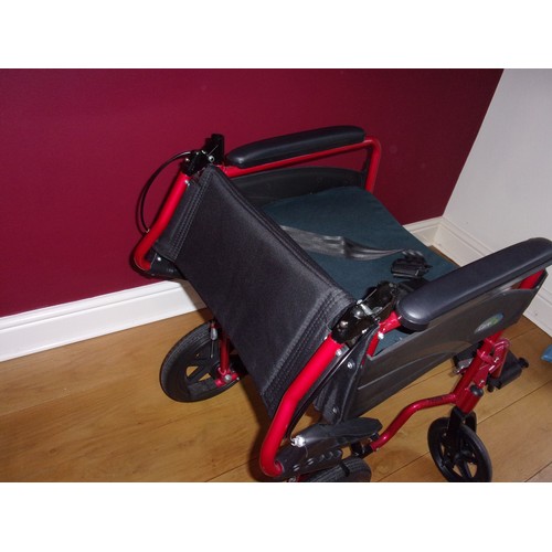 28 - Like new Carco Fusion Folding Wheelchair with cushion,  Double brakes, seat belt plus more features,... 