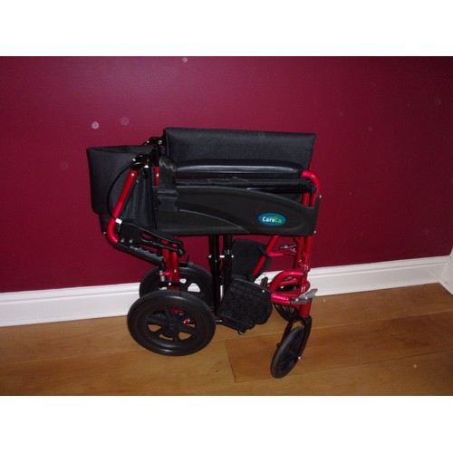 28 - Like new Carco Fusion Folding Wheelchair with cushion,  Double brakes, seat belt plus more features,... 