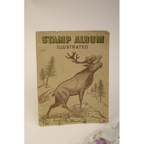 237 - Vintage Stamp Album and bag of Stamps