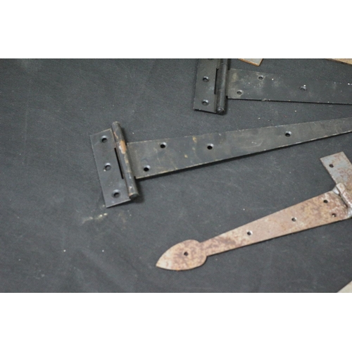 262 - Selection of Metal  Gate Hinges, Tool Box and a Money Box with No Key