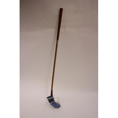 305 - Vintage Handmade Wooden Hickory Golf Club Marked The Laird Handmade in St Andrews including Tartan C... 