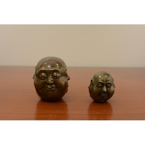 340 - 2 x Four Face Buddhas Different Sizes