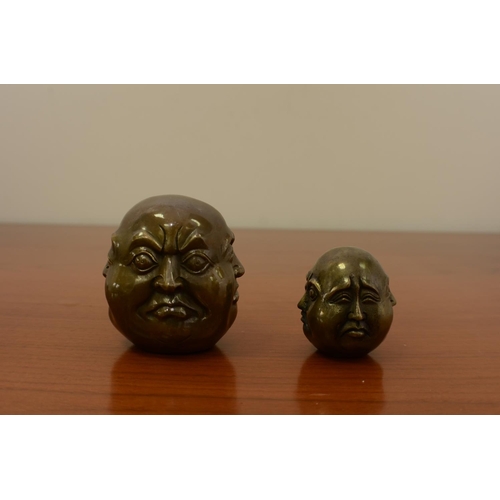 340 - 2 x Four Face Buddhas Different Sizes