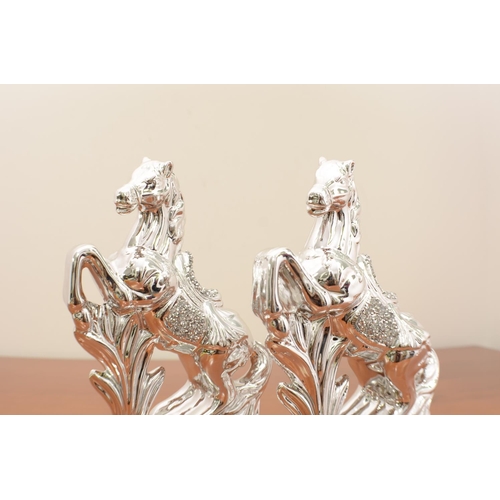 343 - 2 x Silver Bling Horses