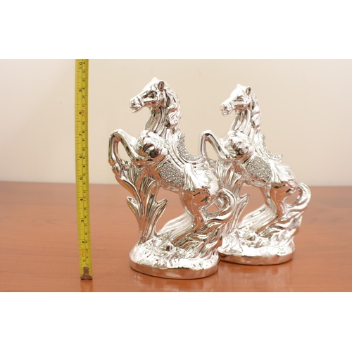 343 - 2 x Silver Bling Horses