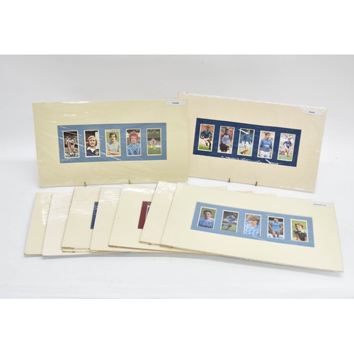 395 - A Collection Of 10 Mounted Cigarrette/Tea Cards Of A Football Topic. Each Measures 35cm x 20cm.