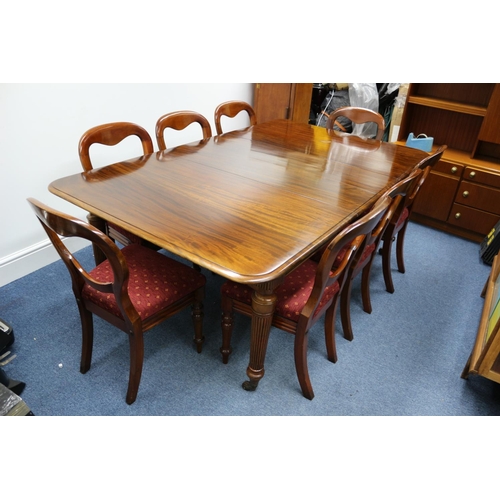 442 - Absolutely Beautiful - Fully Marked - Edwards and Roberts (Gillows) Antique Wind Out Table with 8 Ba... 