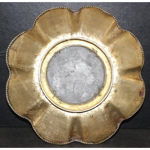 449 - Grand Tour Pietra Dure Brass Engraved Dish