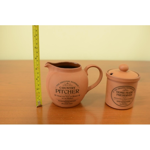 474 - the Original Suffolk Country Pitcher Jug and The Original Homemade Preserves Pot and Lid