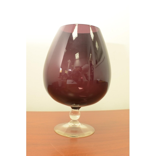 503 - Large Burgundy Brandy Style Glass