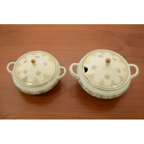 505 - 2 different serving dishes German Bavarico no:80/1197 cl:2 on both the smaller of the two lip top ho... 