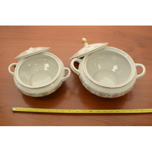 505 - 2 different serving dishes German Bavarico no:80/1197 cl:2 on both the smaller of the two lip top ho... 