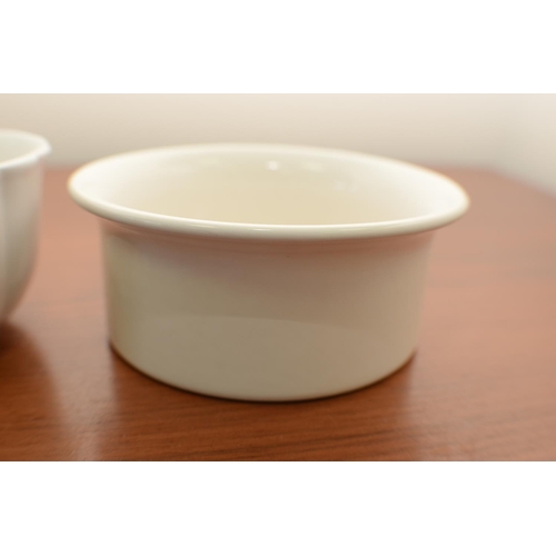 508 - 3 different size white Bowls 1 patterned with Leaves