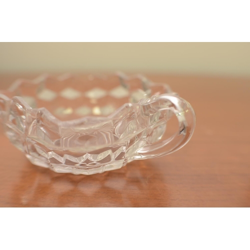 517 - Glass decorative Bowl with feet plus other glass decorative bowls and a silver Coloured tray