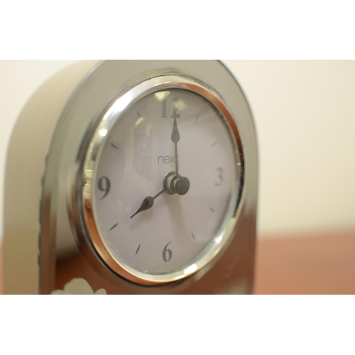 524 - Floral Mirror Clock and a Crystal Clock