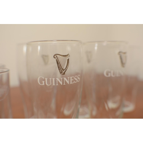 528 - 4 Guinness pint glasses, 1 Timothy Taylor pint glass and 6 glasses