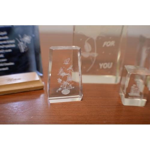 23 - A Selection of Various Sized 3D Glass Paperweights with different Designs