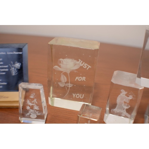 23 - A Selection of Various Sized 3D Glass Paperweights with different Designs