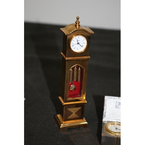 15 - 3 x Brass Miniature Clocks