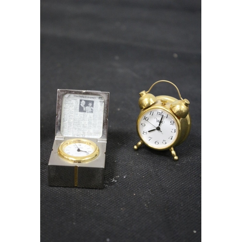 15 - 3 x Brass Miniature Clocks