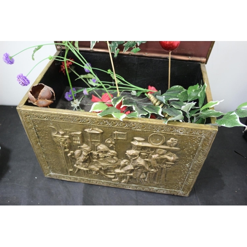 13 - Vintage Converted Copper Coal Box Planter with Drainage