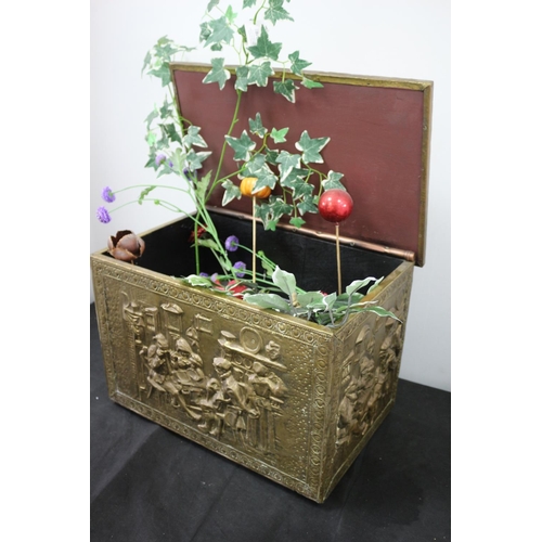 13 - Vintage Converted Copper Coal Box Planter with Drainage