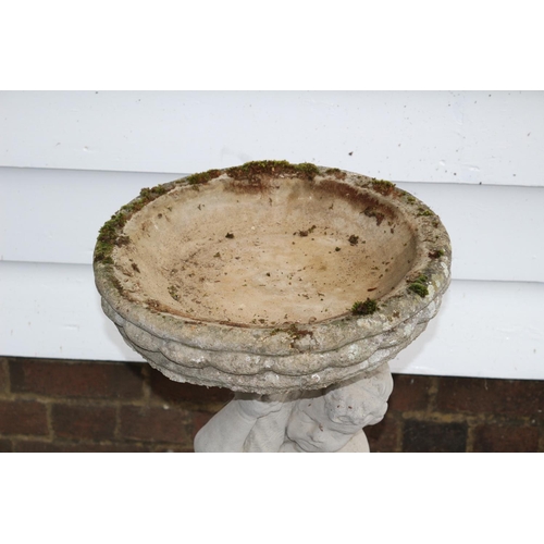 3 - Child Bird Bath Aged Concrete