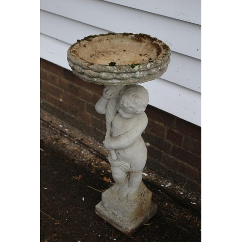 3 - Child Bird Bath Aged Concrete