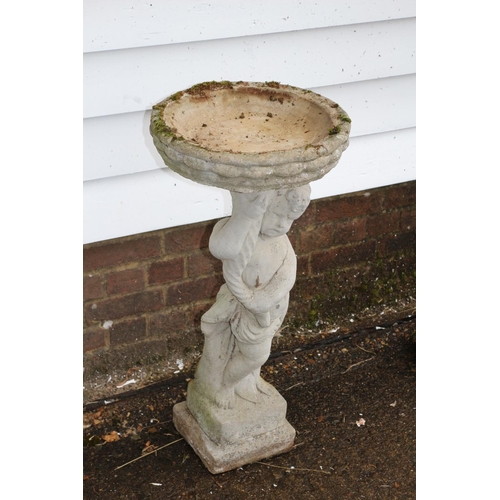 3 - Child Bird Bath Aged Concrete