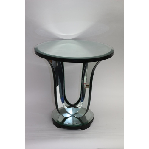 50 - Mirror Tulip Side table 53cm High, 50cm Dia Slight Chip on one side