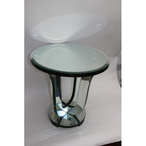 50 - Mirror Tulip Side table 53cm High, 50cm Dia Slight Chip on one side