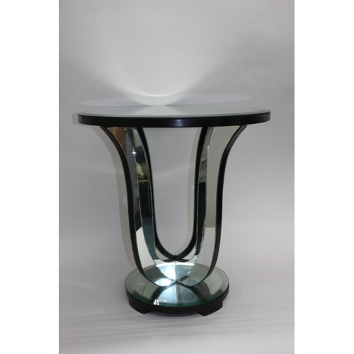 50 - Mirror Tulip Side table 53cm High, 50cm Dia Slight Chip on one side