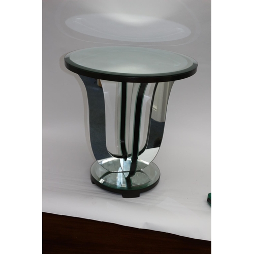 50 - Mirror Tulip Side table 53cm High, 50cm Dia Slight Chip on one side