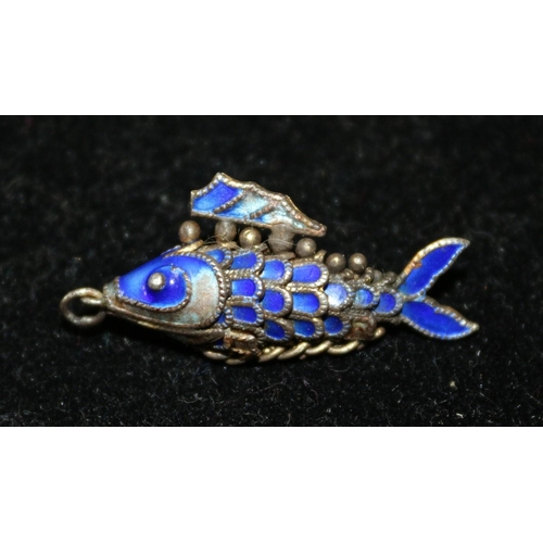 43 - Vintage Cloisonné Articulated Fish