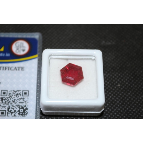 41 - Synthetic Ruby 9.22ct Red