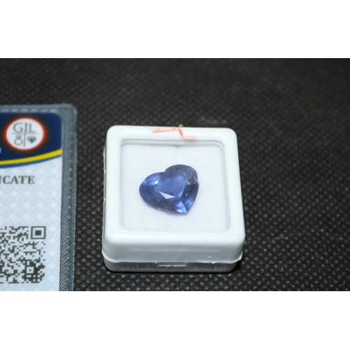 40 - Synthetic Tanzanite 10.12ct Blue Heart