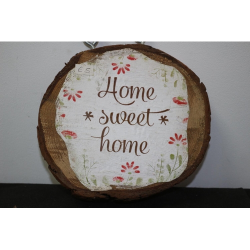 30 - Stylish Wood Home Sweet Home Bark Plaque 20x18cm