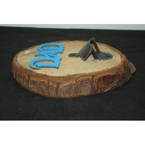 29 - Stylish Wood 'Dad' Bark Sign with Bottle Opener