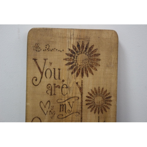 252 - Stylish Wooden 'You Are My Sunshine' Burn Style Sign 32x19cm