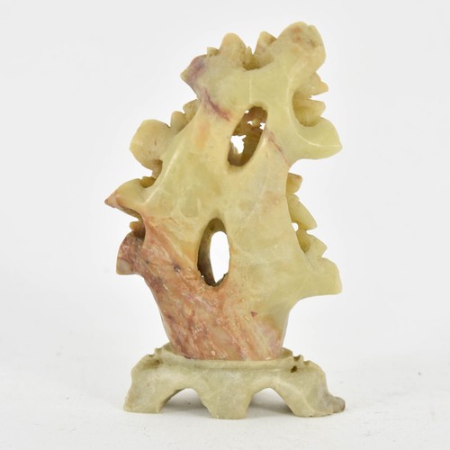 327 - Antique Intricately Carved Soapstone Sculpture In The Form Of Flowers. 12cm Height.