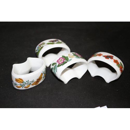 532 - Set of 4 Portmeirion  Napkin Rings and a Shell Dish